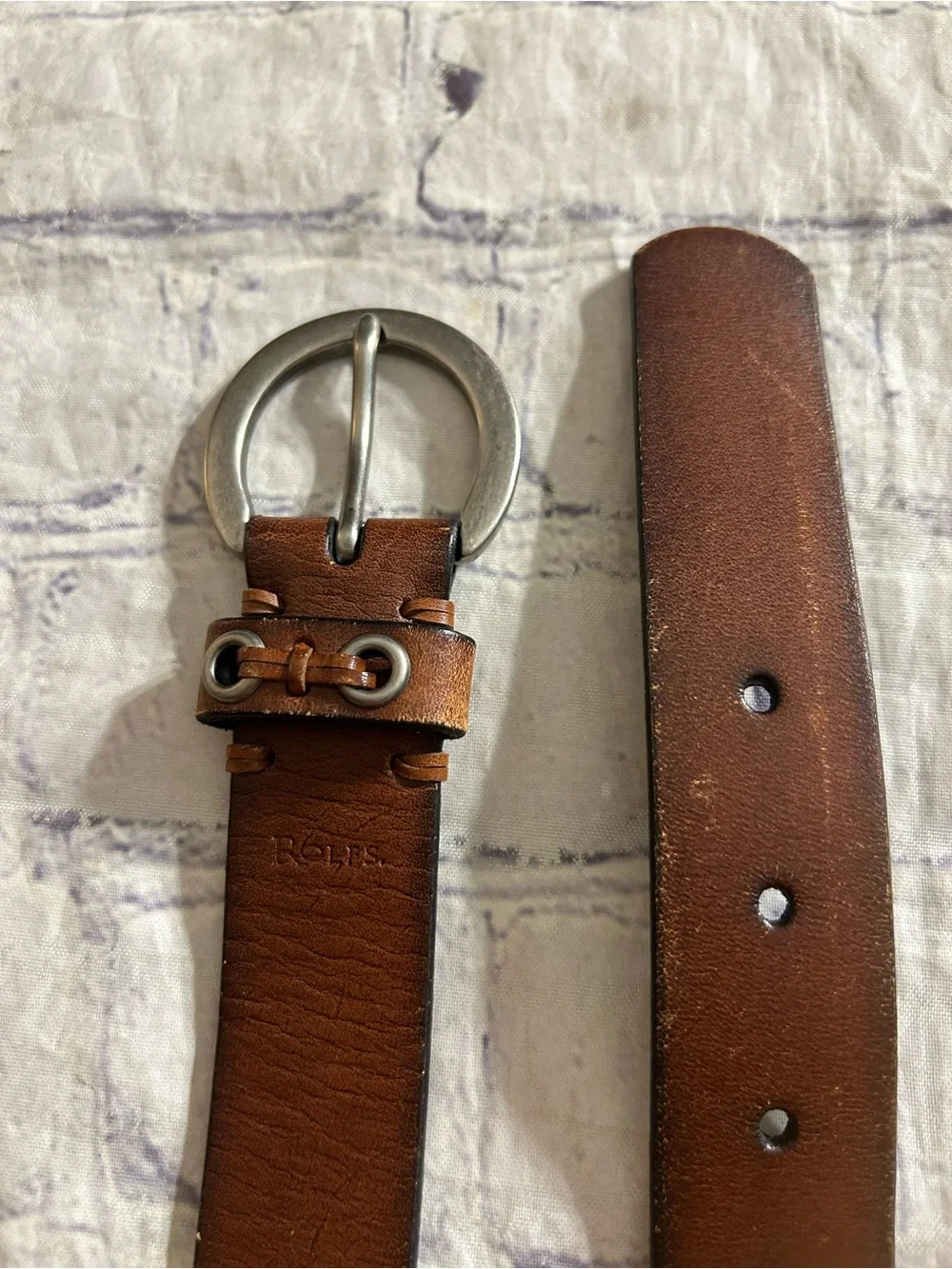 ROLFS VINTAGE BROWN LEATHER BOHEMIAN DETAILS ON BAND WOMEN’S BELT SIZE MEDIUM